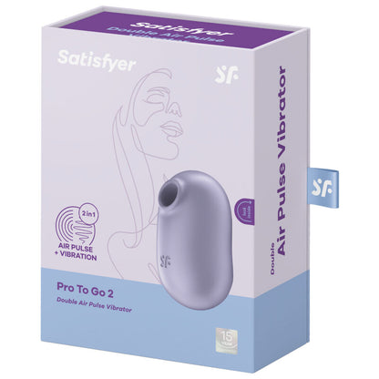 SATISFYER - PRO TO GO 2 DOUBLE AIR PULSE STIMULATOR & VIBRATOR VIOLET