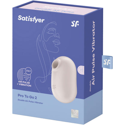 SATISFYER - PRO TO GO 2 DOUBLE AIR PULSE STIMULATOR & VIBRATOR VIOLET