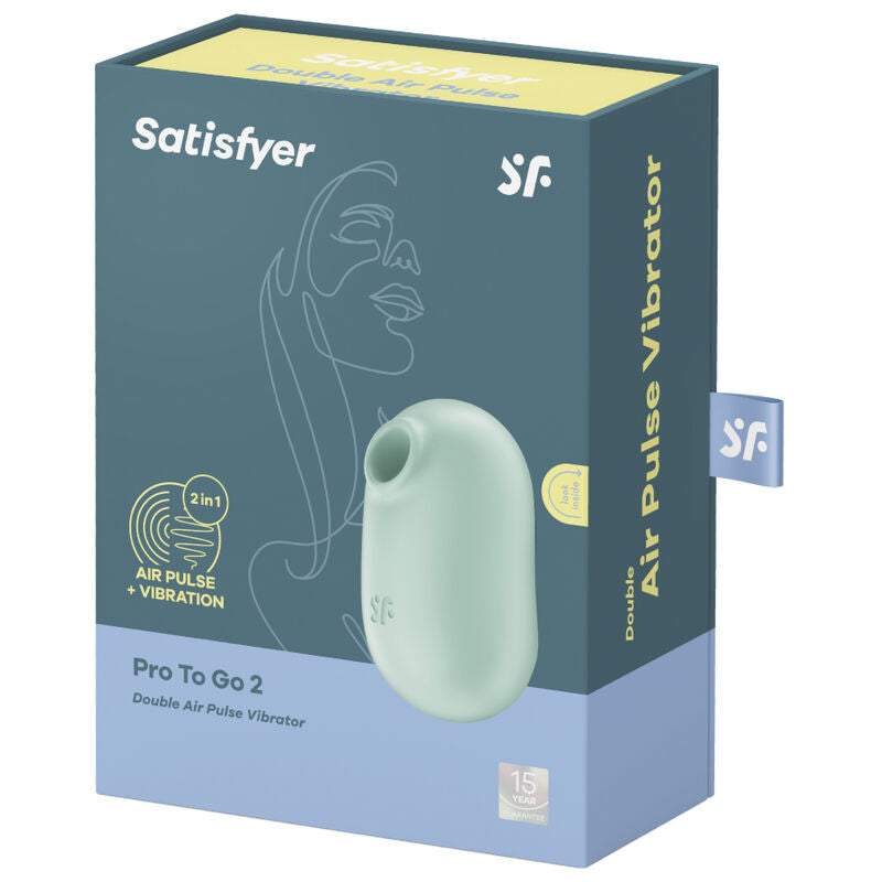 SATISFYER - PRO TO GO 2 DOUBLE AIR PULSE STIMULATOR & VIBRATOR VIOLET