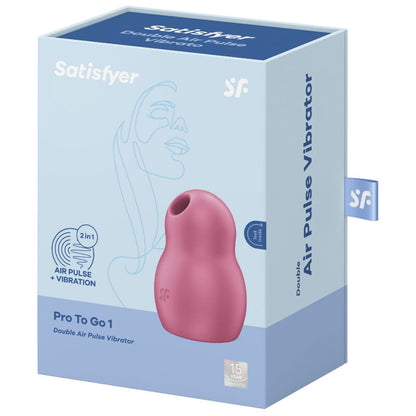 SATISFYER - PRO TO GO 1 DOUBLE AIR PULSE STIMULATOR & VIBRATOR RED