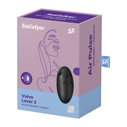 SATISFYER - VULVA LOVER 3 STIMULATEUR ET VIBRATEUR À IMPULSIONS D'AIR NOIR