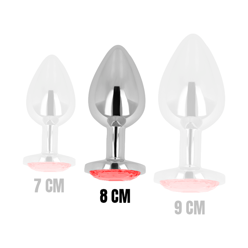 OHMAMA - PLUG ANAL AVEC CRISTAL ROUGE 8 CM