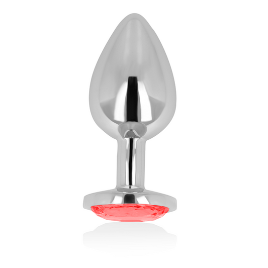 OHMAMA - ANAL PLUG WITH RED CRYSTAL 9 CM