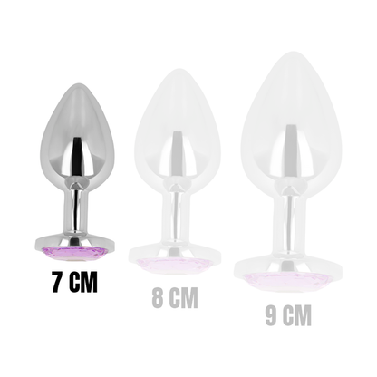 OHMAMA - ANAL PLUG WITH VIOLET CRYSTAL 7 CM