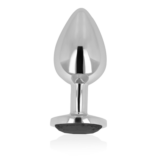 OHMAMA - ANAL PLUG WITH BLACK CRYSTAL 9 CM