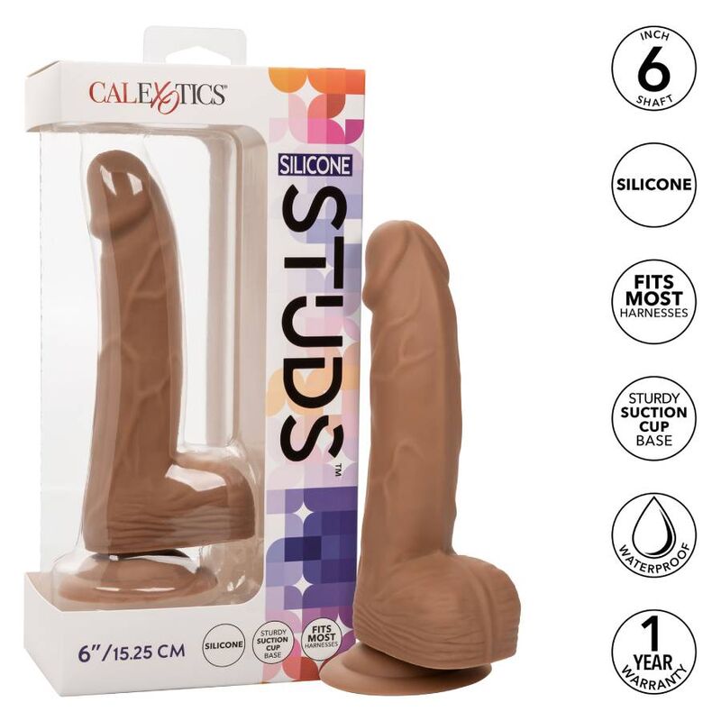 CALEXOTICS - CLOUS SILICONE 15,24 CM MARRON