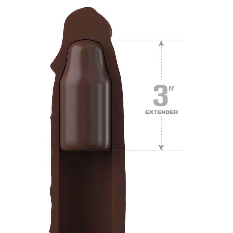 FANTASY X- TENSIONS - MANCHON PIPEDREAMS 22,86 CM + PLUG 7,62 CM MARRON