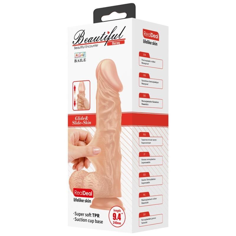 BAILE - BEAUTIFUL ENCOUNTER BURAQ FLEXIBLE REALISTIC DILDO 24 CM NATURAL