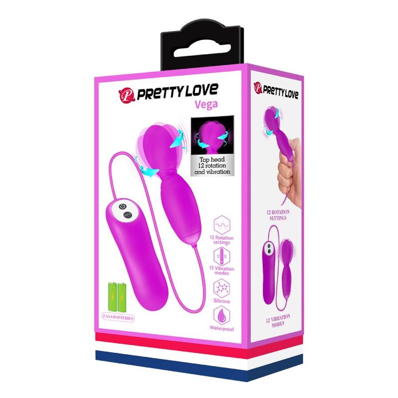 PRETTY LOVE - VEGA ROTATION AND VIBRATION MASSAGER 12 FUCHSIA FUNCTIONS