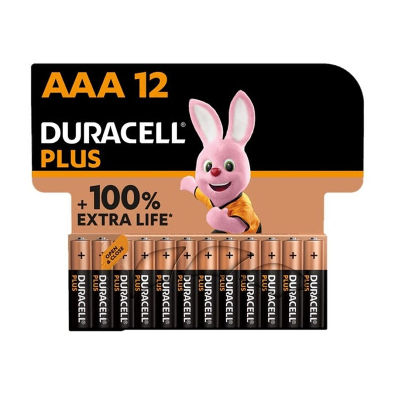 DURACELL - PLUS POWER 100 ALKALINE BATTERY AAA LR03 12 UNIT