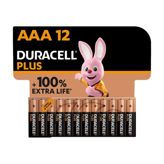 DURACELL - PLUS POWER 100 ALKALINE BATTERY AAA LR03 12 UNIT