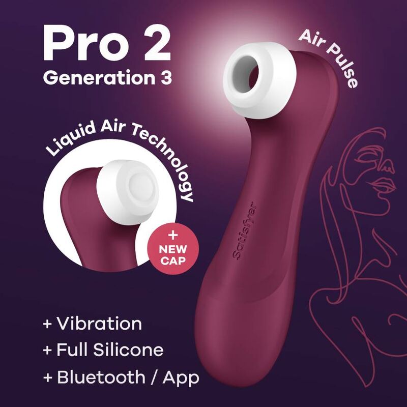 SATISFYER - PRO 2 GENERACIÓN 3 WINE RED BLUETOOTH & APP