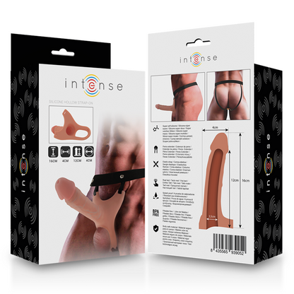 INTENSE - HARNAIS CREUX AVEC GODE SILICONE 16 X 3,5 CM