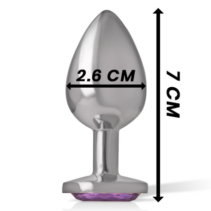 INTENSE - ALUMINUM METAL ANAL PLUG WITH VIOLET CRYSTAL SIZE S