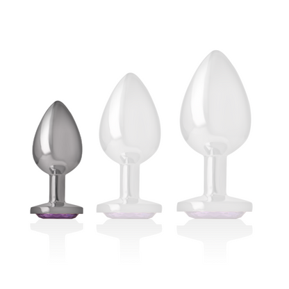 INTENSE - ALUMINUM METAL ANAL PLUG WITH VIOLET CRYSTAL SIZE S