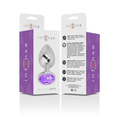 INTENSE - ALUMINUM METAL ANAL PLUG WITH VIOLET CRYSTAL SIZE S