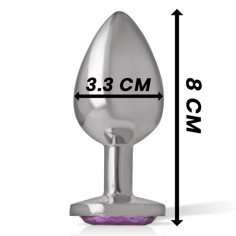 INTENSE - ALUMINUM METAL ANAL PLUG WITH VIOLET GLASS SIZE M
