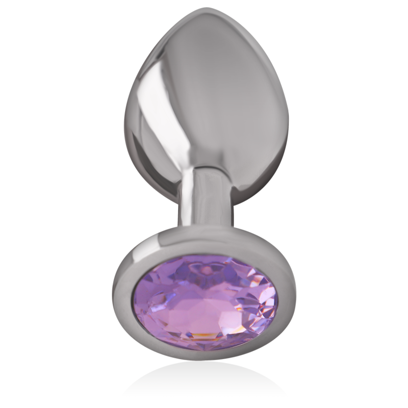 INTENSE - PLUG ANAL EN METAL ALUMINIUM AVEC CRISTAL VIOLET TAILLE L