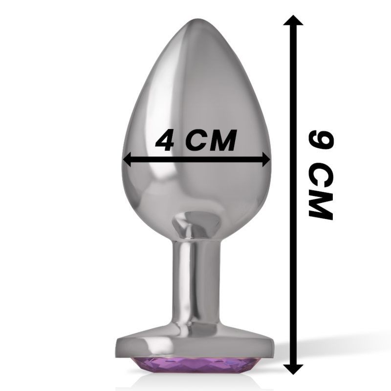 INTENSE - PLUG ANAL EN METAL ALUMINIUM AVEC CRISTAL VIOLET TAILLE L