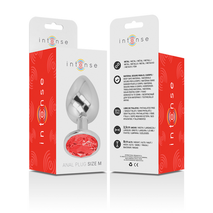 INTENSE - PLUG ANAL EN MÉTAL AVEC VERRE ROUGE TAILLE M