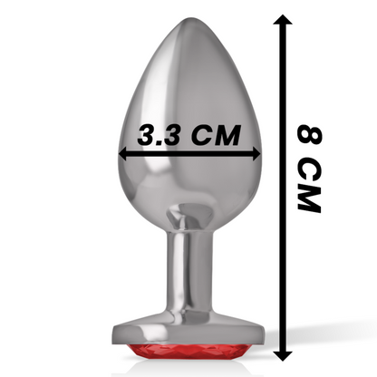 INTENSE - METAL ANAL PLUG WITH RED CRYSTAL SIZE M