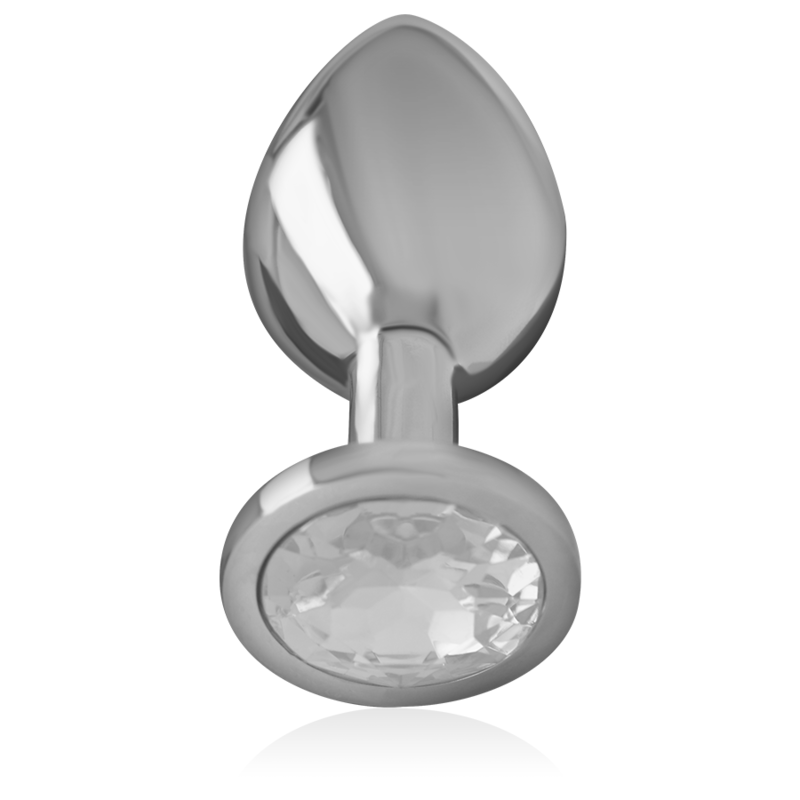 INTENSE - PLUG ANAL EN MÉTAL ALUMINIUM AVEC CRISTAL ARGENT TAILLE S