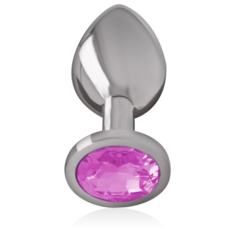 INTENSE - PLUG ANAL DE METAL ALUMINIO CON CRISTAL ROSA TALLA S