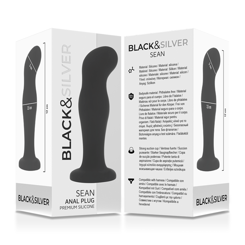 BLACK&amp;SILVER - SEAN PLUG ANAL SILICONE PREMIUM NOIR