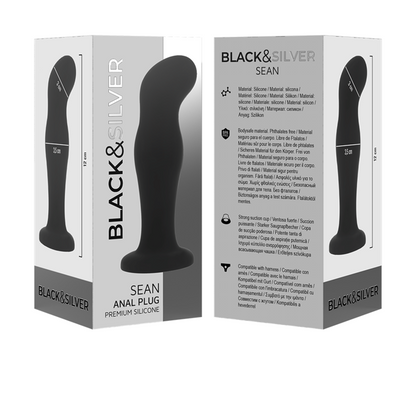 BLACK&amp;SILVER - SEAN PLUG ANAL SILICONE PREMIUM NOIR