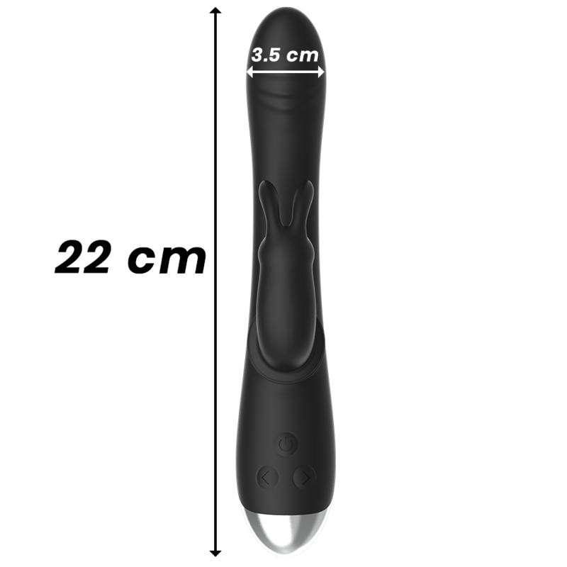 BLACK&SILVER - DJ. ADAM RECHARGEABLE SILICONE RABBIT STIMULATOR BLACK