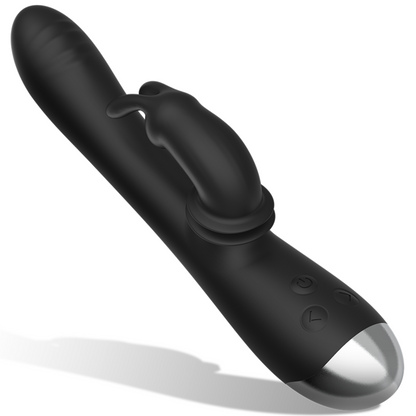 BLACK&SILVER - DJ. ADAM RECHARGEABLE SILICONE RABBIT STIMULATOR BLACK