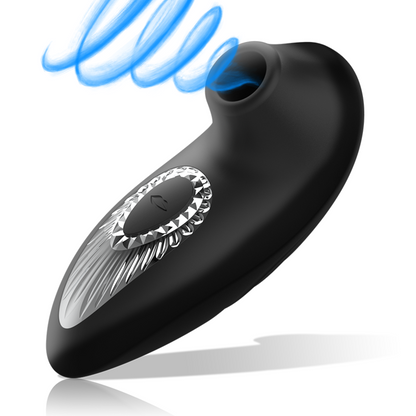 BLACK&amp;SILVER - DRAKE DELUXE VIBRADOR SUCCIONADOR RECARGABLE SILICONA NEGRO