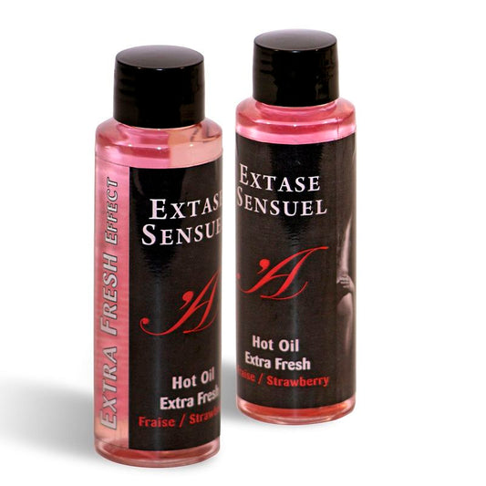 EXTASE SENSUAL - ACEITE DE MASAJE EFECTO FRESA EXTRA FRESCA 100 ML