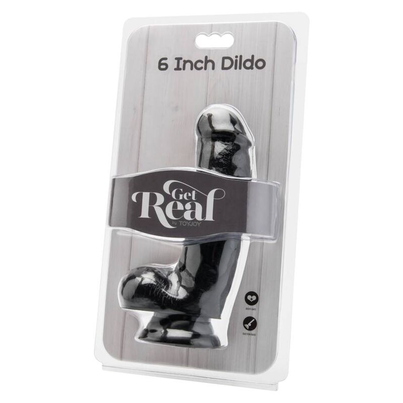 GET REAL - DILDO 12 CM AVEC COUILLES NOIRES