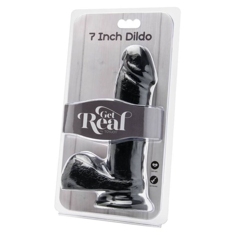 GET REAL - DILDO 18 CM CON BOLAS NEGRO