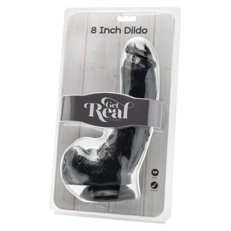 GET REAL - DILDO 20,5 CM AVEC COUILLES NOIRES