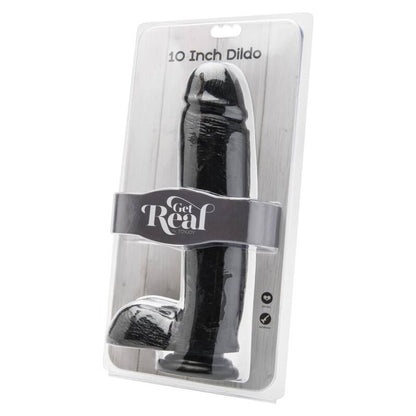 GET REAL - DILDO 25,5 CM CON BOLAS NEGRO