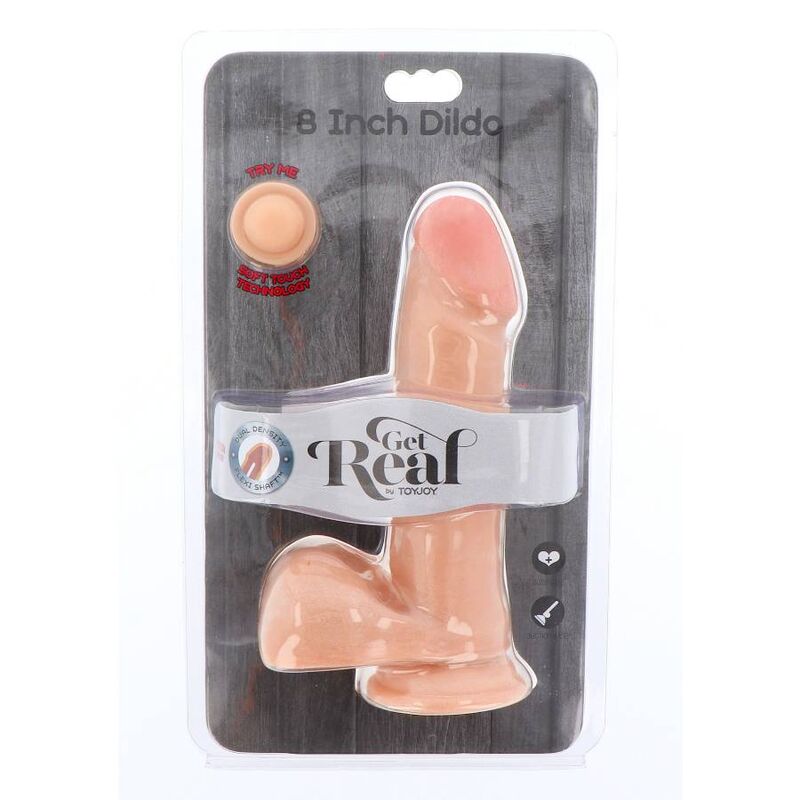 GET REAL - DILDO DOUBLE DENSITÉ 18 CM COUILLES PEAU