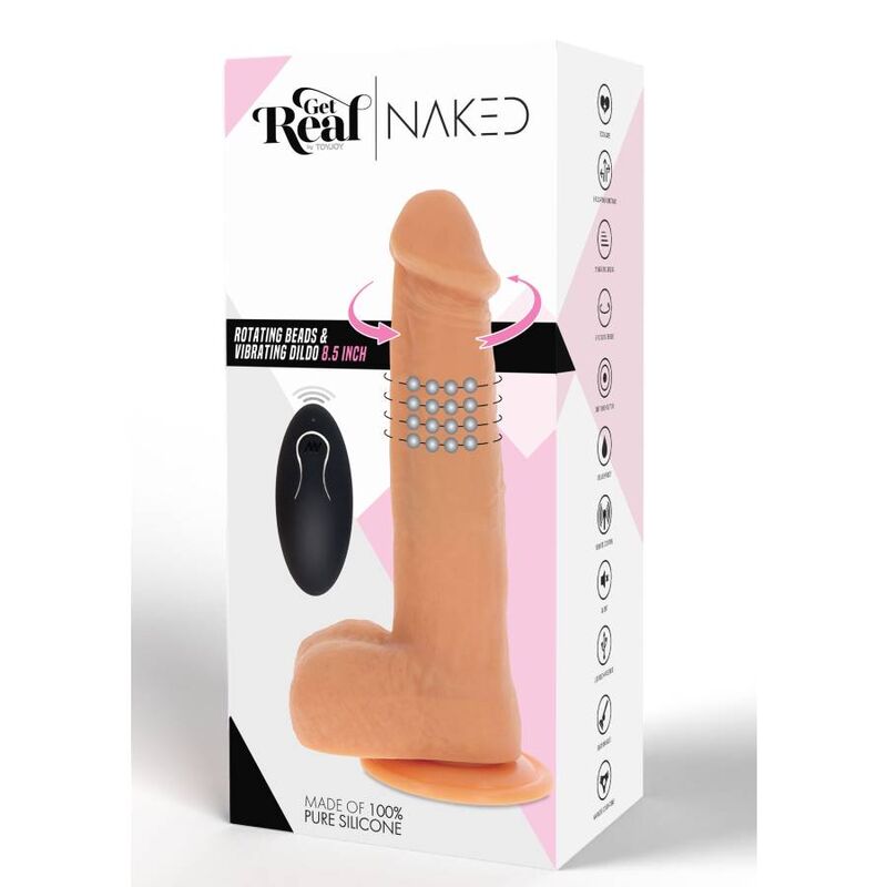 GET REAL - ROTATING BEADS VIBRATING DILDO SKIN