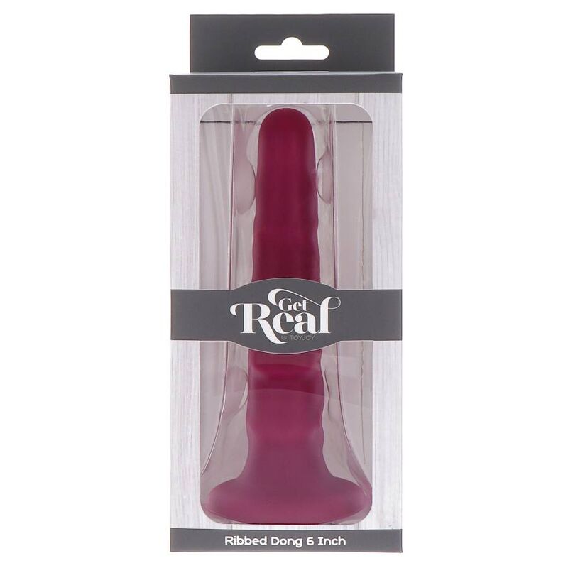 GET REAL - RIBBED DONG 12 CM RED