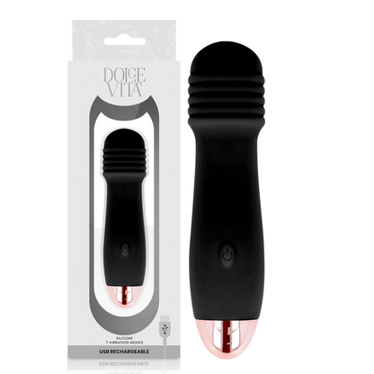 DOLCE VITA - VIBRATEUR RECHARGEABLE TROIS NOIRS 7 VITESSES