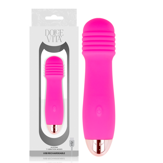 DOLCE VITA - RECHARGEABLE VIBRATOR THREE PINK 7 SPEEDS