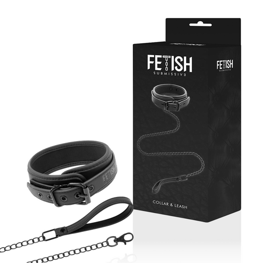 FETISH SUBMISSIVE - COLLIER CHAÎNE AVEC DOUBLURE EN NOPRÈNE