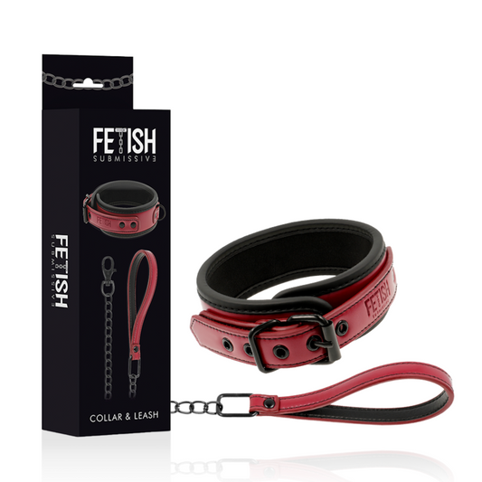 FETISH SUBMISSIVE DARK ROOM - COLLIER CHAÎNE DOUBLURE NÉOPRÈNE