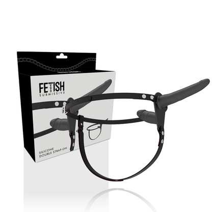 HARNAIS FÉTICHISME SOUMIS - DOUBLE PÉNÉTRATION NOIR