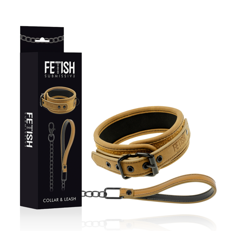 FETISH SUBMISSIVE ORIGIN - NECKLACE WITH CHAIN ​​WITH NEOPRENE LINED