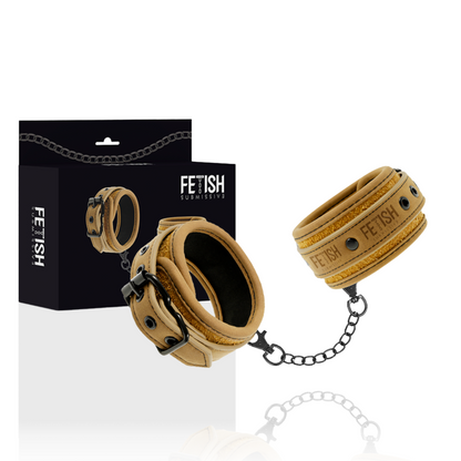 FETISH SUBMISSIVE ORIGEN - VEGAN LEATHER HANDCUFFS WITH NEOPRENE LINING