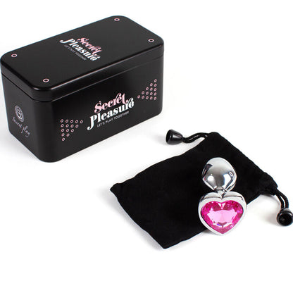 SECRETPLAY - PLUG ANALÉTIQUE EN MÉTAL COEUR FUCHSIA PETIT TAILLE 7 CM