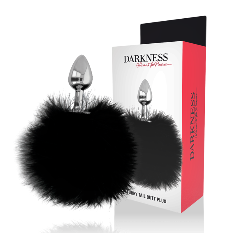 DARKNESS - PLUG ANAL EXTRA CON COLA NEGRO 7 CM