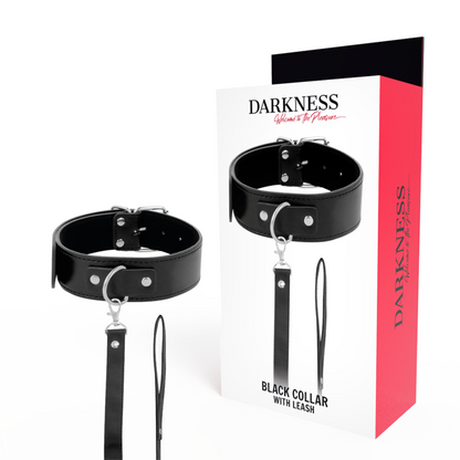 DARKNESS - COLLIER DE POSTURE AVEC CHAÎNE EN CUIR